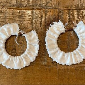White Textured Hoop Earrings